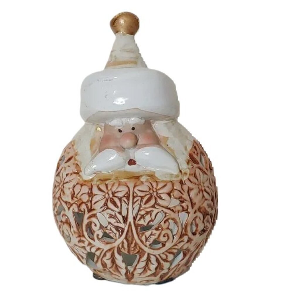 Vintage Christmas Votive Santa Candle Holder Luminaire‎ Ceramic Holiday